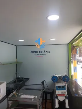 Container Cafe 20 Feet Có Toilet – Phối Màu Xanh Lá Viền Đen Cực Chất