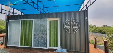 Container Homestay 20 Feet Khung Kính Xám