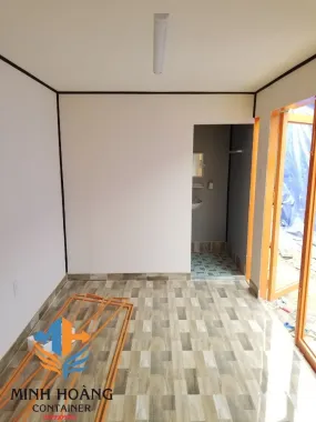 Container Văn Phòng 20 Feet Có Toilet - Xanh Viền Cam Hiện Đại