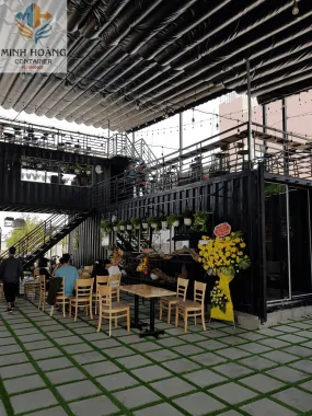 Container Cafe Lắp Ghép 2 Tầng 20 Feet Và 40 Feet Có Toilet Đen