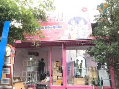 Container Shop Ghép 2x20f Hồng Pastel – Xu Hướng Kinh Doanh Hiện Đại