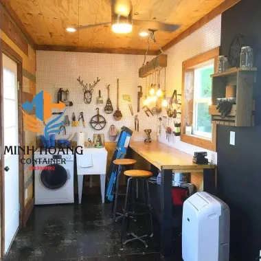 Container nhà ở 2x20feet có toilet xanh lá