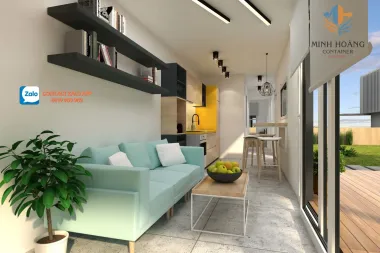 Container nhà ở 40 feet màu đen khung kính