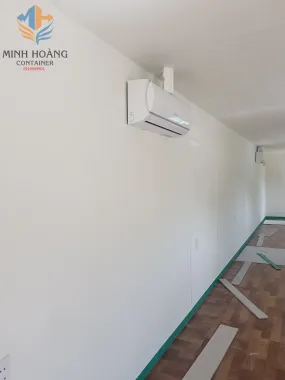 Container văn phòng 40 feet sơn 3 màu theo nhận diện thương hiệu.