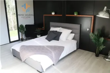 Nhà Container Lắp Ghép 2 Tầng (4x20ft) Có Toilet Đen Sang Trọng