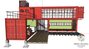 Container cafe ghép 2 cont 40 feet và 1 cont 20 feet