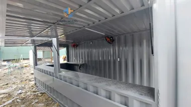 Container Cafe 20 Feet Xám Hiện Đại