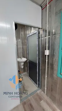 Container Cafe 40 Feet Xanh Ngọc Có Toilet Vỏ Lạnh