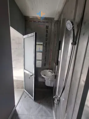 Container Văn Phòng 20 Feet Xám 3 Cửa Có Toilet Vỏ Lạnh