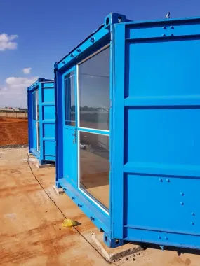 Cụm Container Văn Phòng 40 Feet Có Toilet Xanh Dương