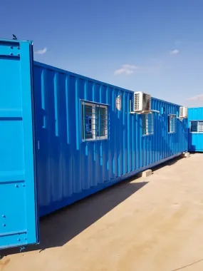 Cụm Container Văn Phòng 40 Feet Có Toilet Xanh Dương
