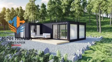 Thiết Kế Nhà Container Lắp Ghép 1x20 Feet & 2x40 Feet Không Gian Mở – Khung Kính Sang Trọng 