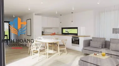 Thiết Kế Nhà Container Lắp Ghép 1x20 Feet & 2x40 Feet Không Gian Mở – Khung Kính Sang Trọng 