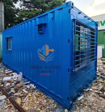 Nhà container 20 feet gia công mới trang bị điện đèn quạt máy lạnh