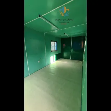Nhà container 20 feet gia công mới trang bị điện đèn quạt máy lạnh