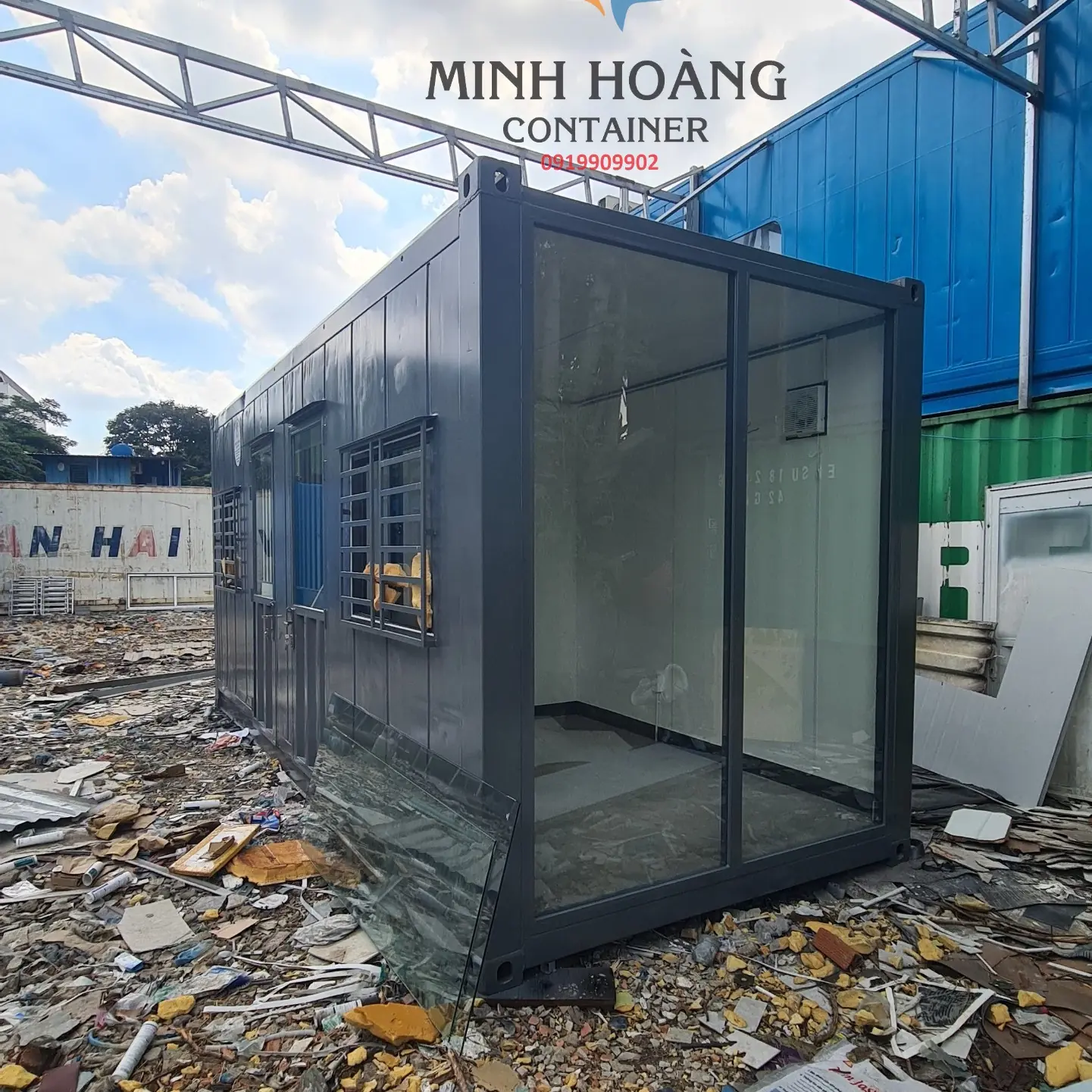 Container Nhà Ở 20 Feet Khung Kính - Thiết Kế 2 Phòng Ngủ Tiện Nghi Mẫu 1