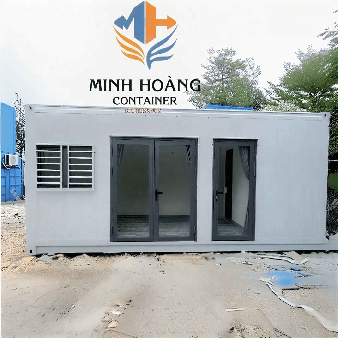  Container nhà ở, văn phòng 20 feet xám làm từ vỏ container lạnh