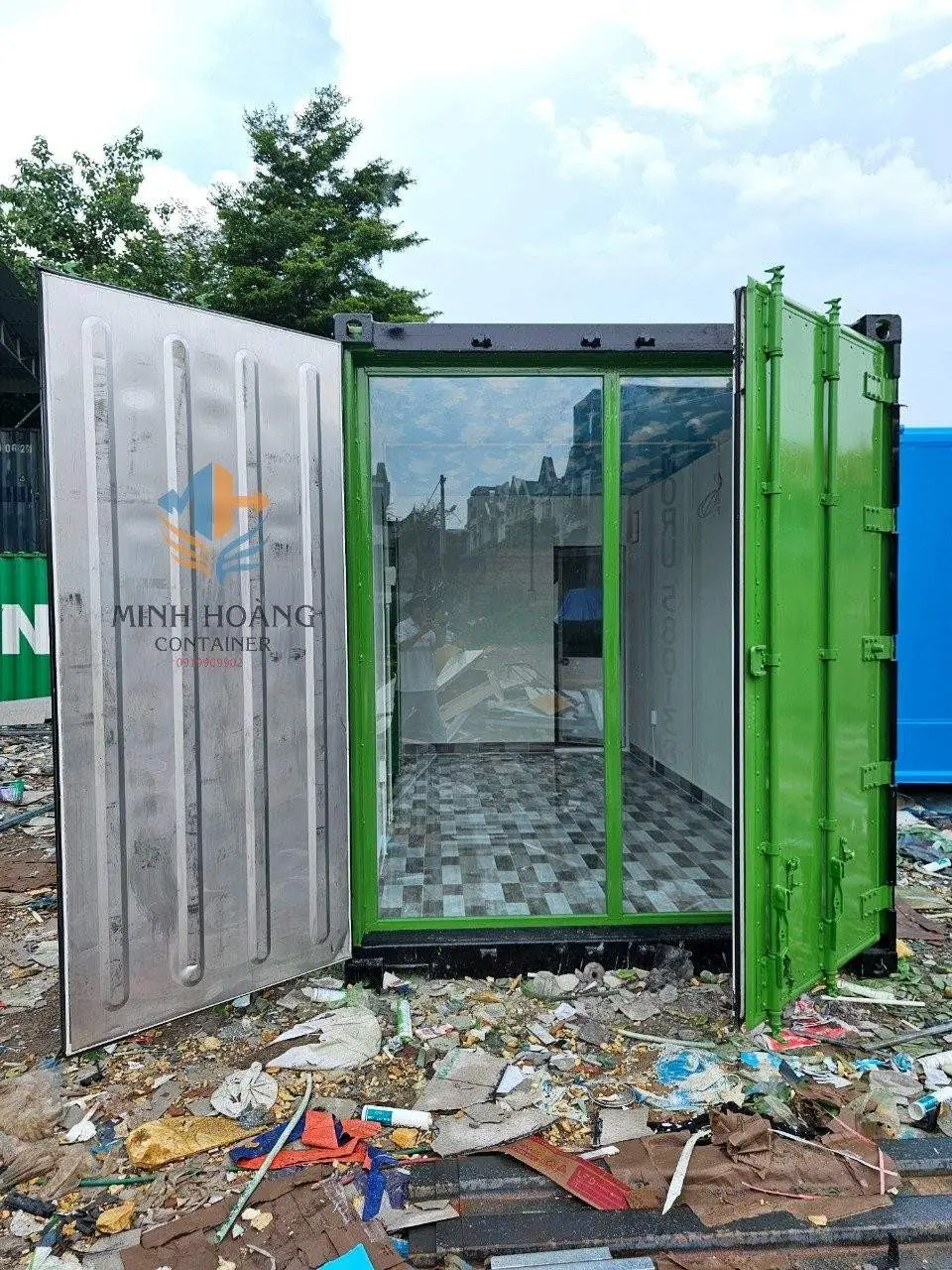 Container nhà ở 40 feet có sân thượng trắng – N403