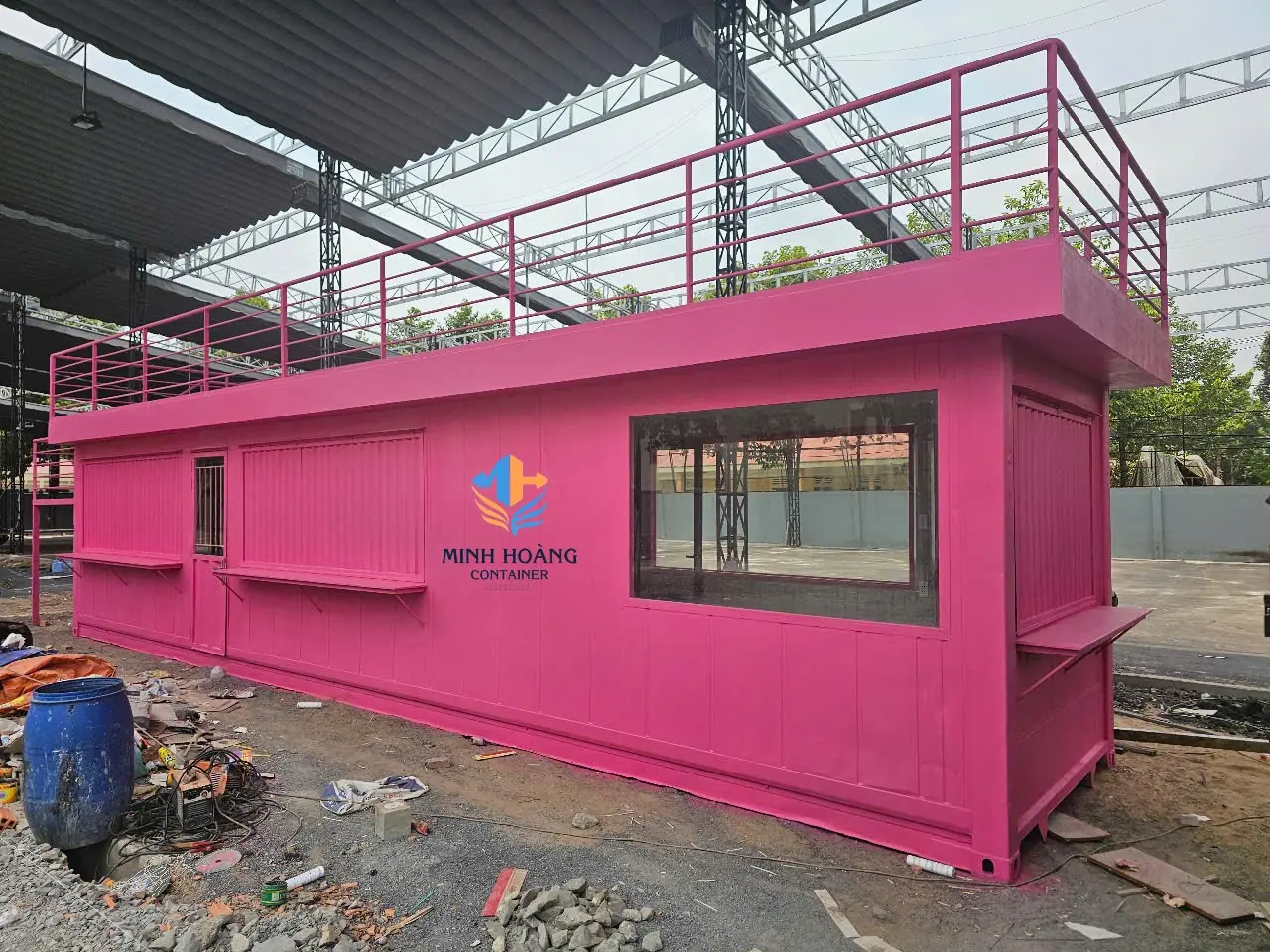 Container Cafe 10 Feet Xanh Lá Viền Đen Bàn Giao Đến Khách Hàng Tại Đồng Nai