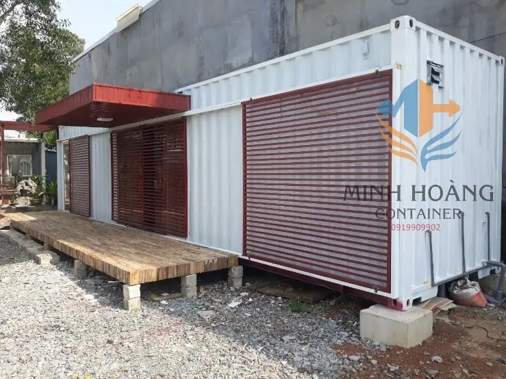Container nhà ở 40 feet có sân thượng trắng – N403