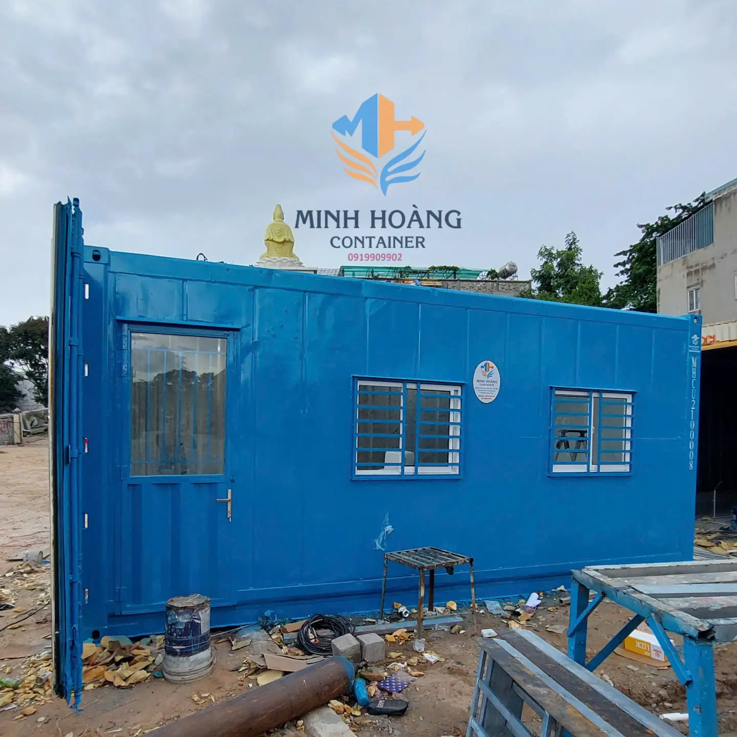 Container Văn Phòng 20 Feet Xanh Dương: Giải Pháp Chống Nóng & Cách Âm Hoàn Hảo