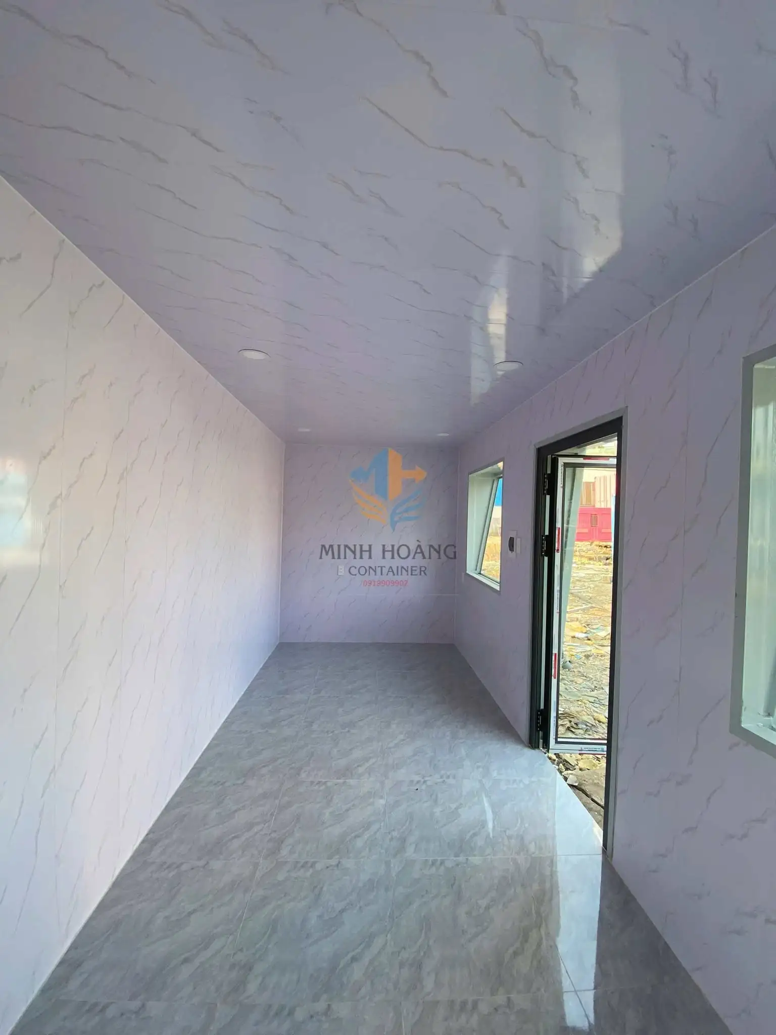 Container Văn Phòng 20 Feet Xanh Dương Viền Đen