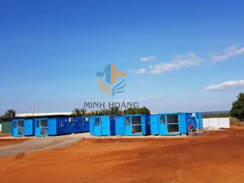 Cụm Container Văn Phòng 40 Feet Có Toilet Xanh Dương